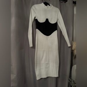 White dress with corset attached